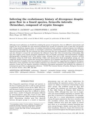 Inferring the Evolutionary History of Divergence Despite Gene Flow in A