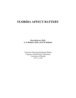Florida Affect Battery Manual