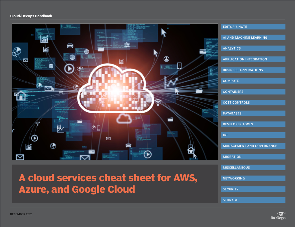 A Cloud Services Cheat Sheet for AWS, Azure, and Google Cloud