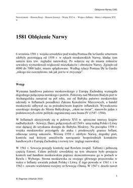 1581 Oblężenie Narwy