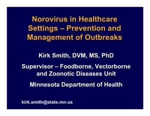 Norovirus in Healthcare Settings – Prevention and Management of Outbreaks