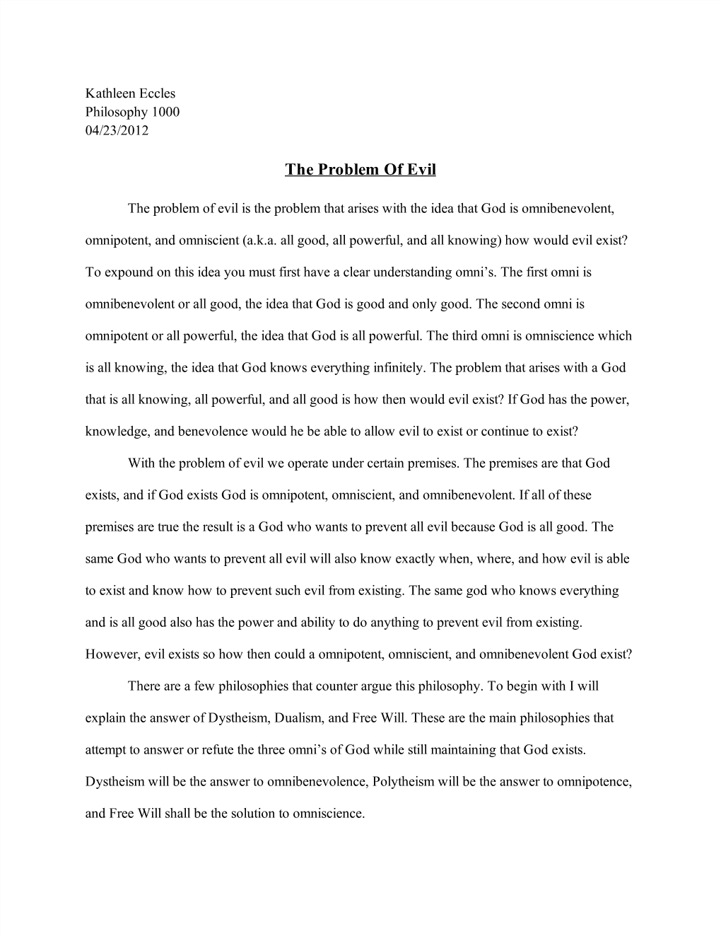 The Problem of Evil