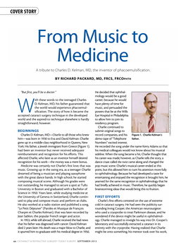 From Music to Medicine a Tribute to Charles D