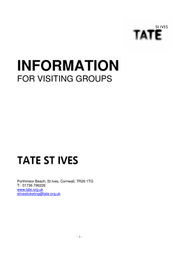 Information for Visiting Groups