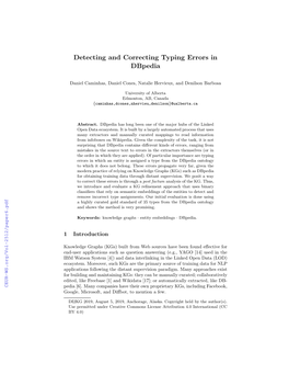 Detecting and Correcting Typing Errors in Dbpedia