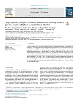Design, Synthesis, Biological Evaluation, and Molecular Modeling Studies of Quinoline-Ferulic Acid Hybrids As Cholinesterase