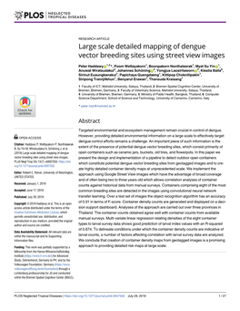 Large Scale Detailed Mapping of Dengue Vector Breeding Sites Using Street View Images