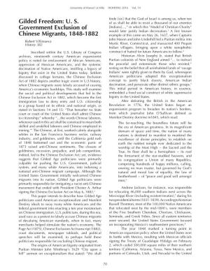 US Government Exclusion of Chinese Migrants, 1848-1882