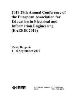 2019 29Th Annual Conference of the European Association for Education in Electrical and Information Engineering (EAEEIE 2019)