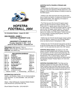 Hofstra Football, 2004