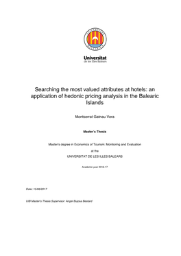 An Application of Hedonic Pricing Analysis in the Balearic Islands 2