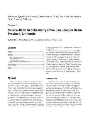 Source-Rock Geochemistry of the San Joaquin Basin Province, California