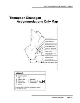 Thompson Okanagan Accommodations Only Map