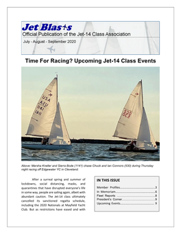Time for Racing? Upcoming Jet-14 Class Events