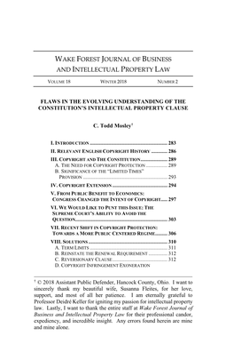 Wake Forest Journal of Business and Intellectual Property Law