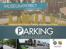 Neighborhood District Parking Management Plans OVERVIEW
