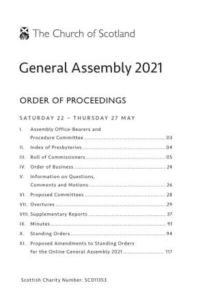Order of Proceedings 2021