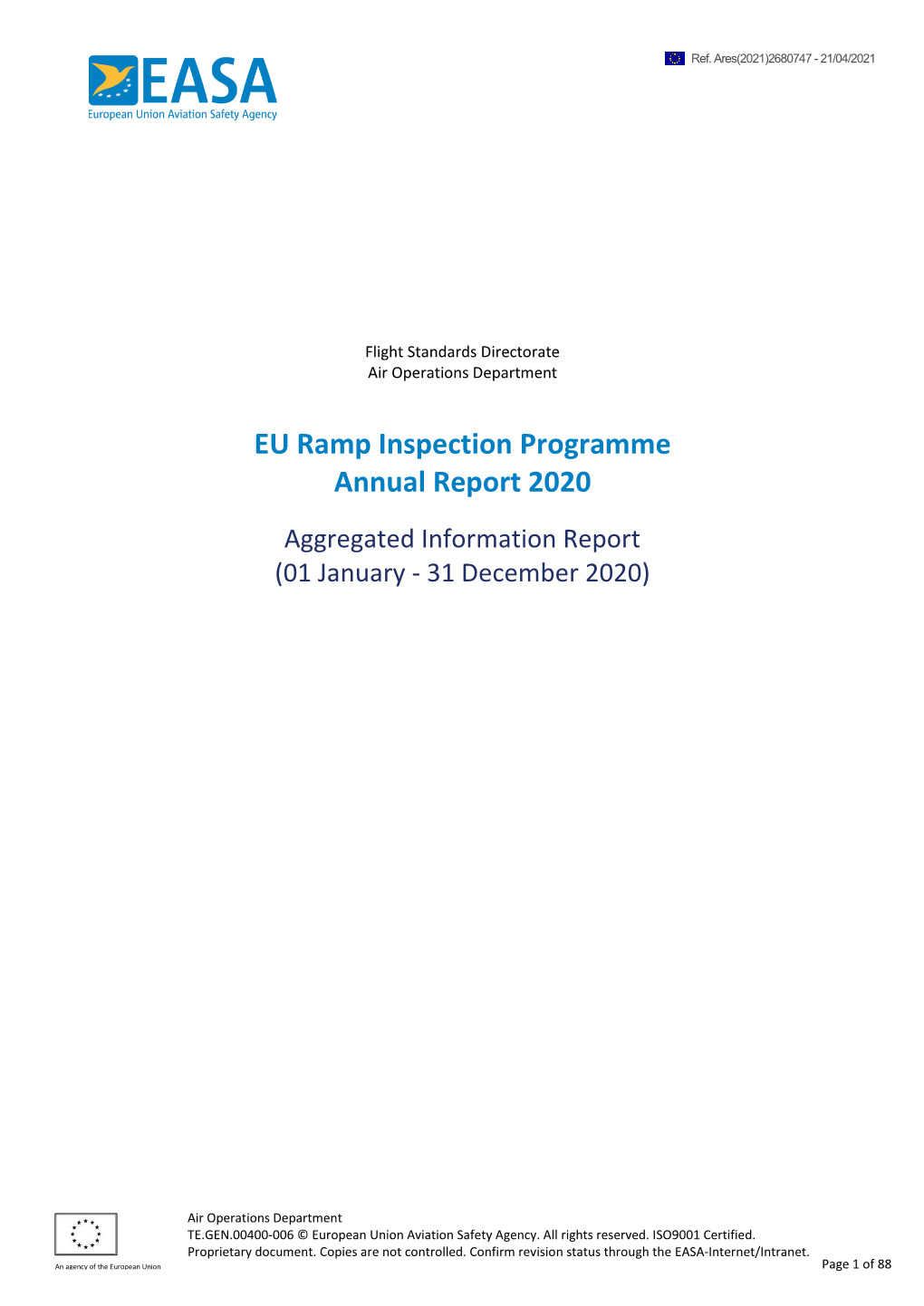 EU Ramp Inspection Programme Annual Report 2020