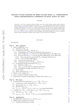 Bloch's Cycle Complex of Zero Cycles with $\Mathbb Z/P^ N $ Coefficients