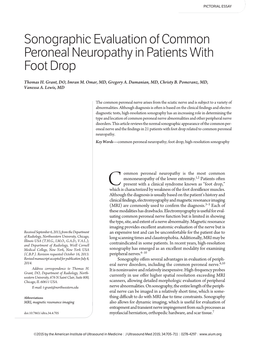 Sonographic Evaluation of Common Peroneal Neuropathy in Patients with Foot Drop