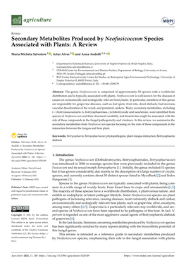 Secondary Metabolites Produced by Neofusicoccum Species Associated with Plants: a Review