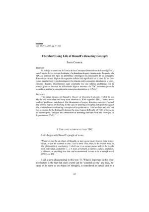 The Short Long Life of Russell's Denoting Concepts