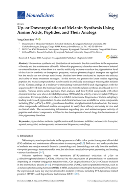Up-Or Downregulation of Melanin Synthesis Using Amino Acids