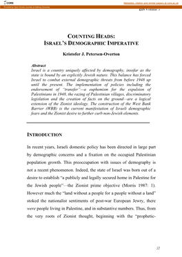 Israel's Demographic Imperative