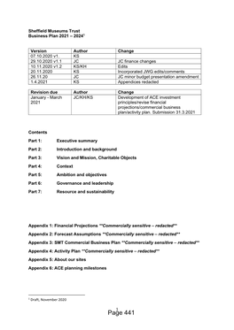Appendix Draft Business Plan November 2020 (CSI Redacted)