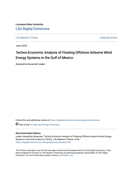 Techno-Economic Analysis of Floating Offshore Airborne Wind Energy Systems in the Gulf of Mexico