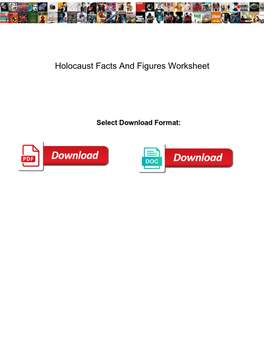 Holocaust Facts and Figures Worksheet