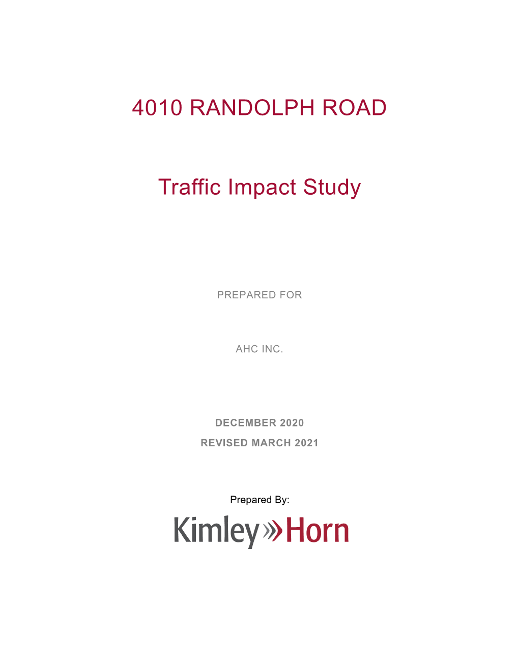 4010 RANDOLPH ROAD Traffic Impact Study