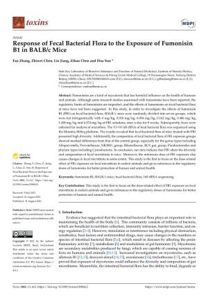 Response of Fecal Bacterial Flora to the Exposure of Fumonisin B1 in BALB/C Mice