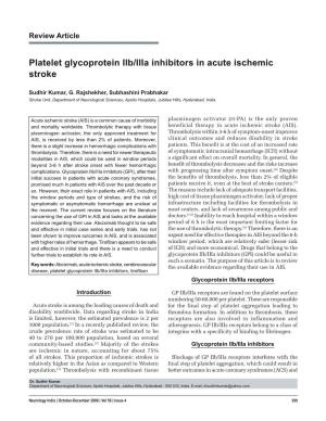 Platelet Glycoprotein Iib/Iiia Inhibitors in Acute Ischemic Stroke