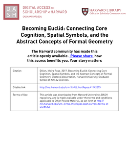 Becoming Euclid: Connecting Core Cognition, Spatial Symbols, and the Abstract Concepts of Formal Geometry