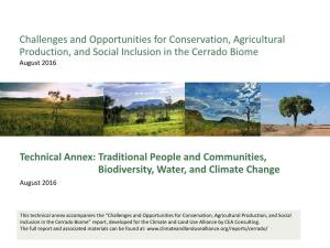 Traditional People and Communities, Biodiversity, Water, and Climate Change August 2016