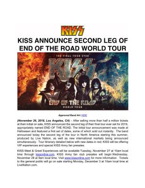Kiss Announce Second Leg of End of the Road World Tour