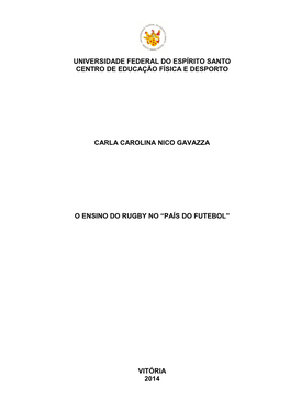 O Ensino Do Rugby No "País Do Futebol"