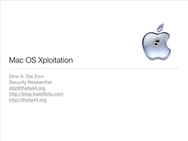 Mac OS Xploitation