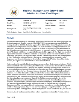 National Transportation Safety Board Aviation Accident Final Report