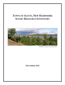 Town of Alton, New Hampshire Scenic Resource Inventory