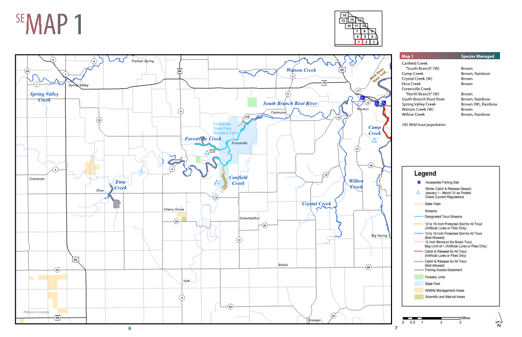 South East Minnesota Trout Streem Maps 1-16