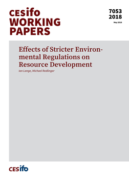 Cesifo Working Paper No. 7053 Category 10: Energy and Climate Economics