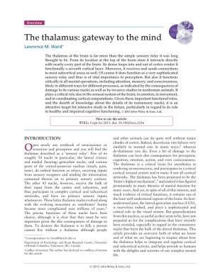 The Thalamus: Gateway to the Mind Lawrence M