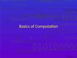 Basics of Computation
