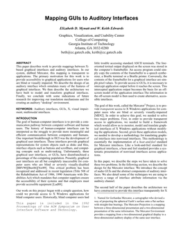 Mapping Guis to Auditory Interfaces