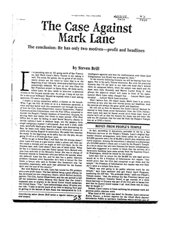 The Case Against Mark Lane