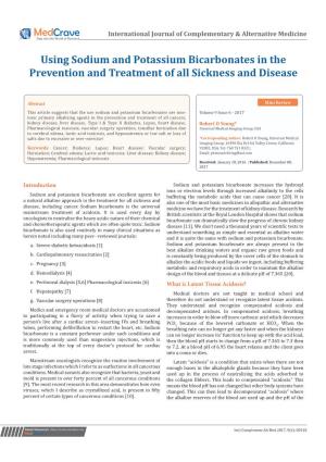 Using Sodium and Potassium Bicarbonates in the Prevention and Treatment of All Sickness and Disease