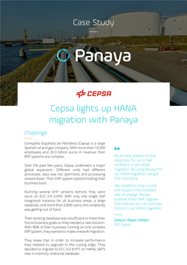 Cepsa Lights up HANA Migration with Panaya Challenge