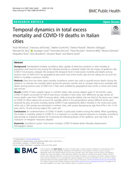 Temporal Dynamics in Total Excess Mortality and COVID-19 Deaths In